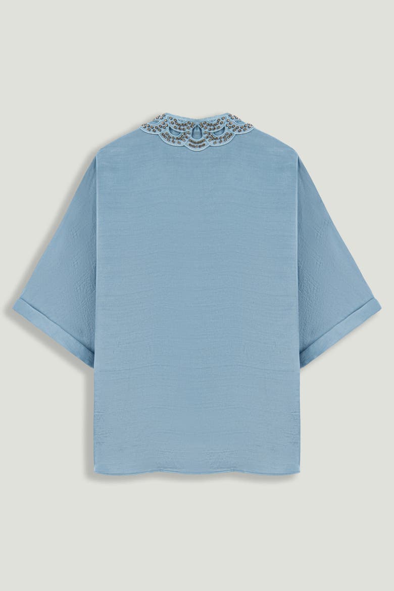 Accessory Collar Detail Shirt, Alternate, color, Blue