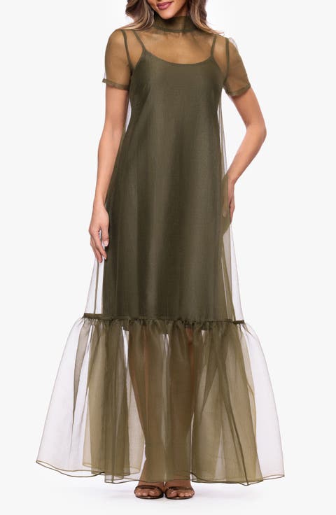 Organza Overlay Gown