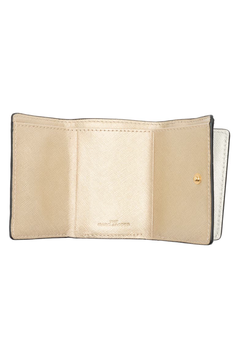 The Mini Leather Trifold Wallet, Alternate, color, PLATINUM MULTI