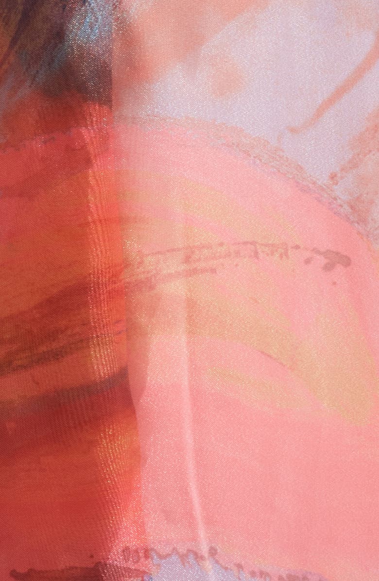 Tahari ASL Ruched Bodice Strapless Gown, Alternate, color, Sunset