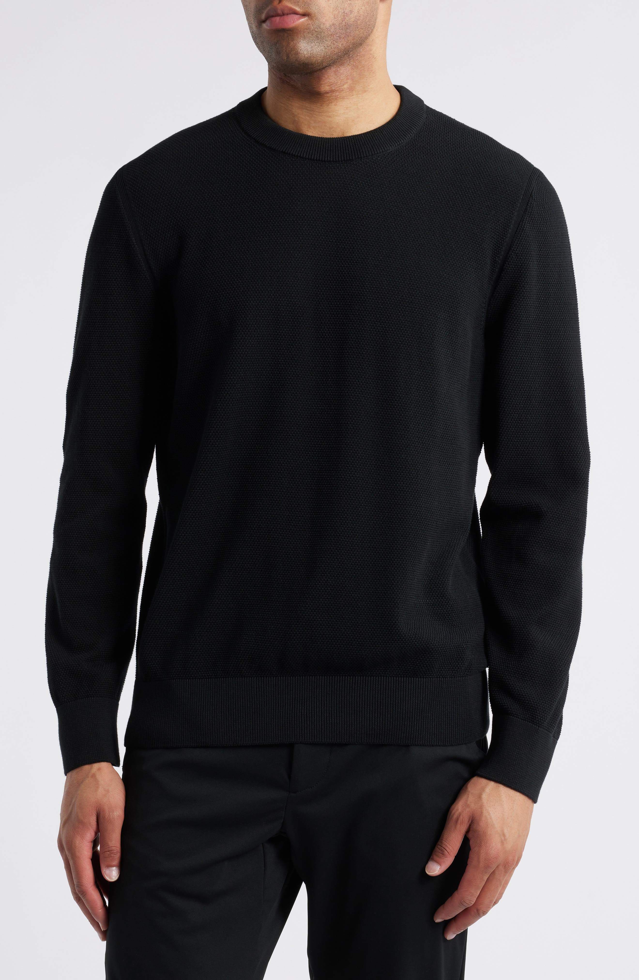 BOSS Ecaio Cotton Piqué Crewneck Sweater