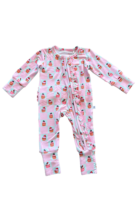 Lillian's Garden Cupcakes Ruffle Convertible Baby Footie