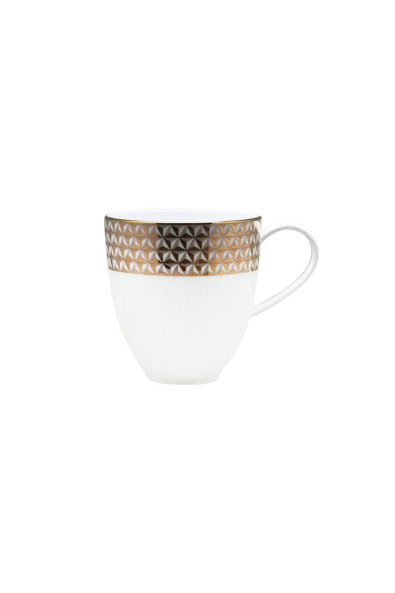 Gem Cut Gold Mug, Main, color, White