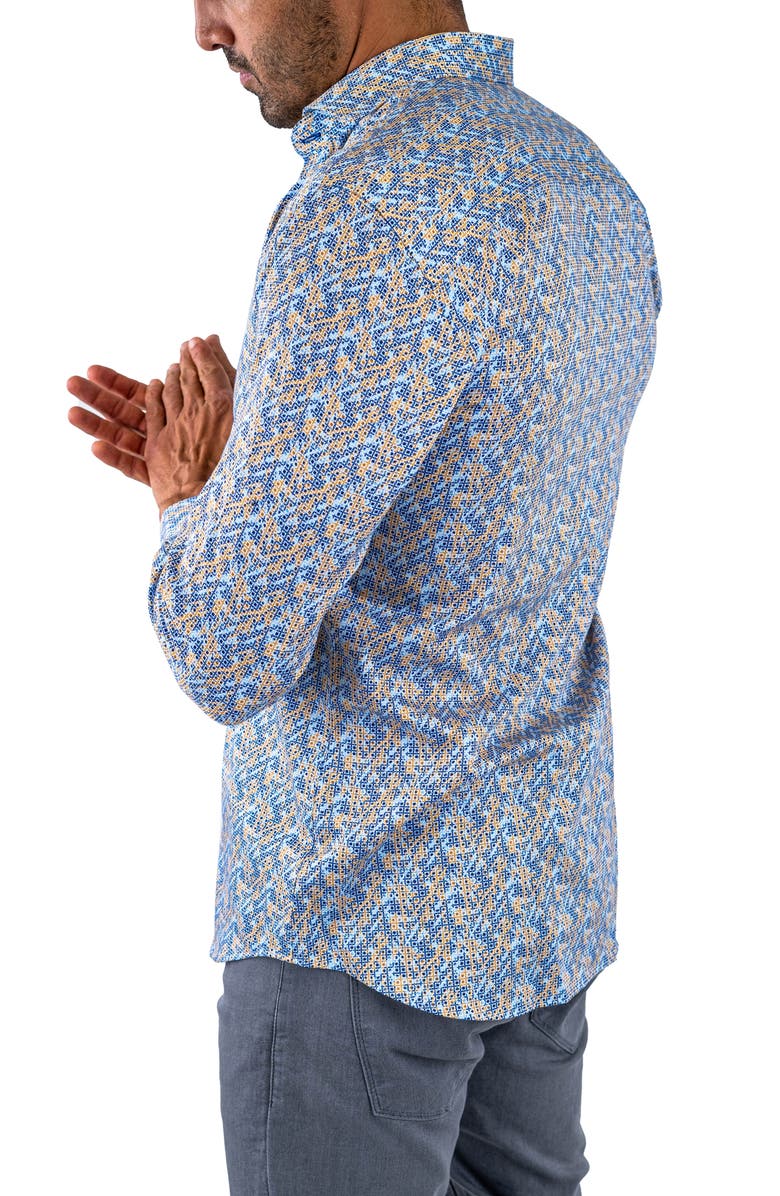 Maceoo Einstein Stretchsymbol22 Blue Button-Up Shirt, Alternate, color, Blue