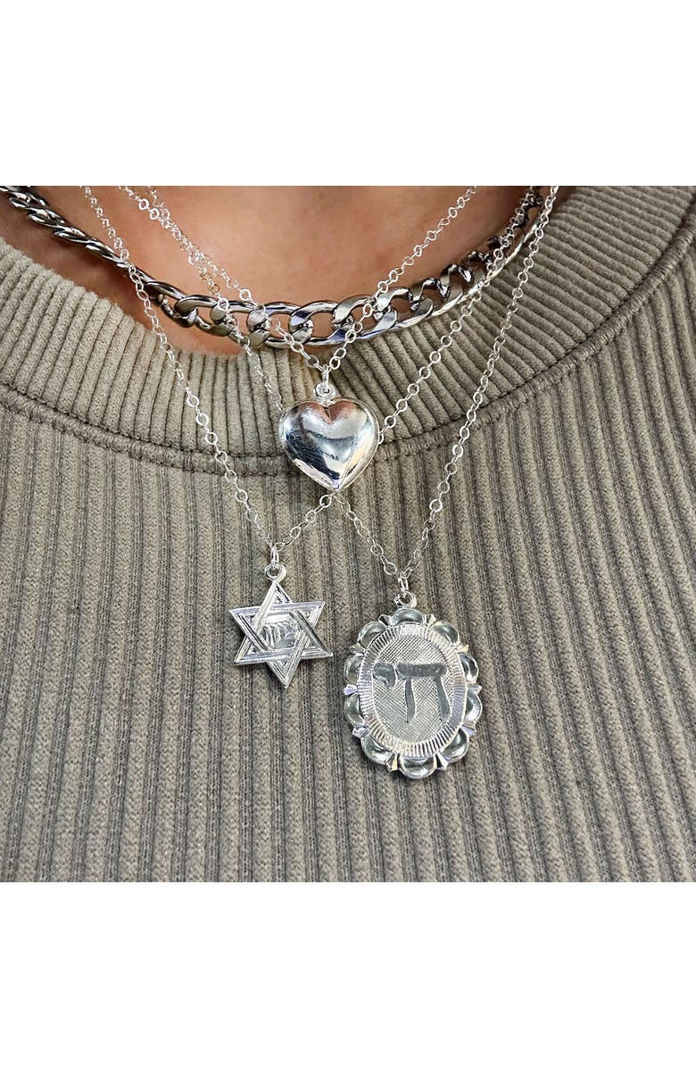 Outofoffice Chai Silver Charm Necklace, Alternate, color, 