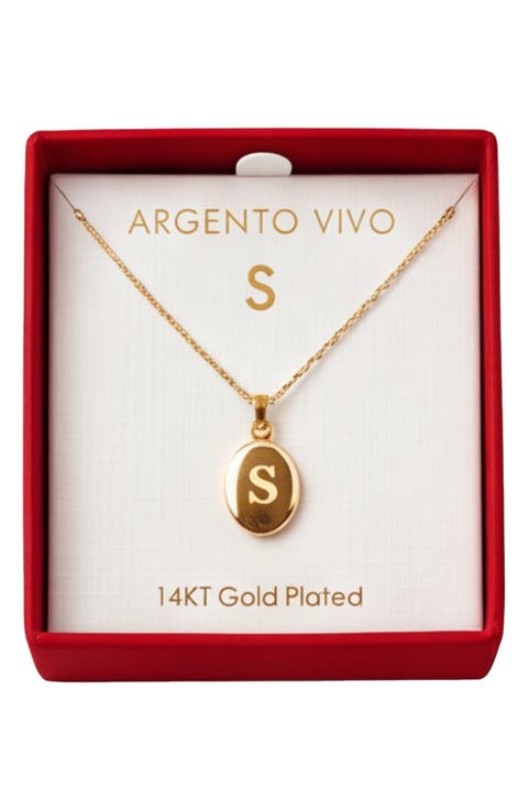 Initial Oval Locket Necklace