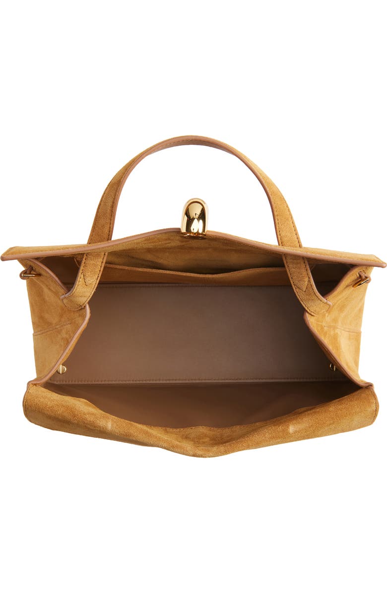 Jacquemus Le Valerie Suede Top Handle Bag, Alternate, color, Camel 830