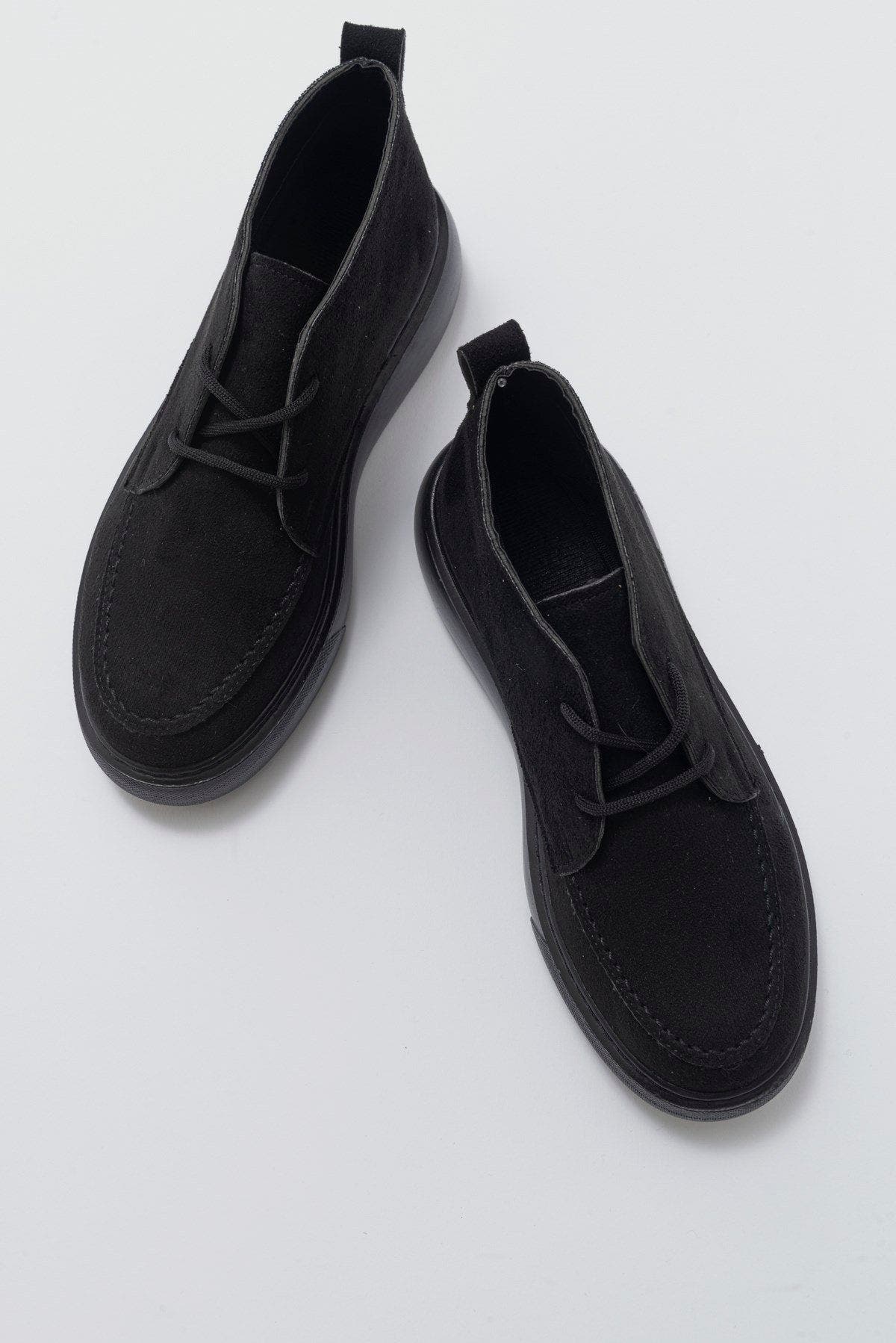 Prologue Shoes Valve Ankle Boot, Alternate, color, Black Suede Faux Leather