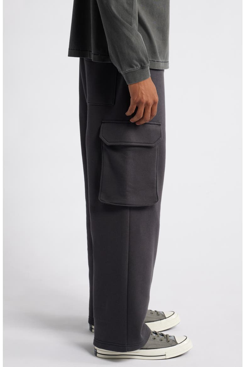 Fleece Cargo Pants, Alternate, color, BLACK FADED