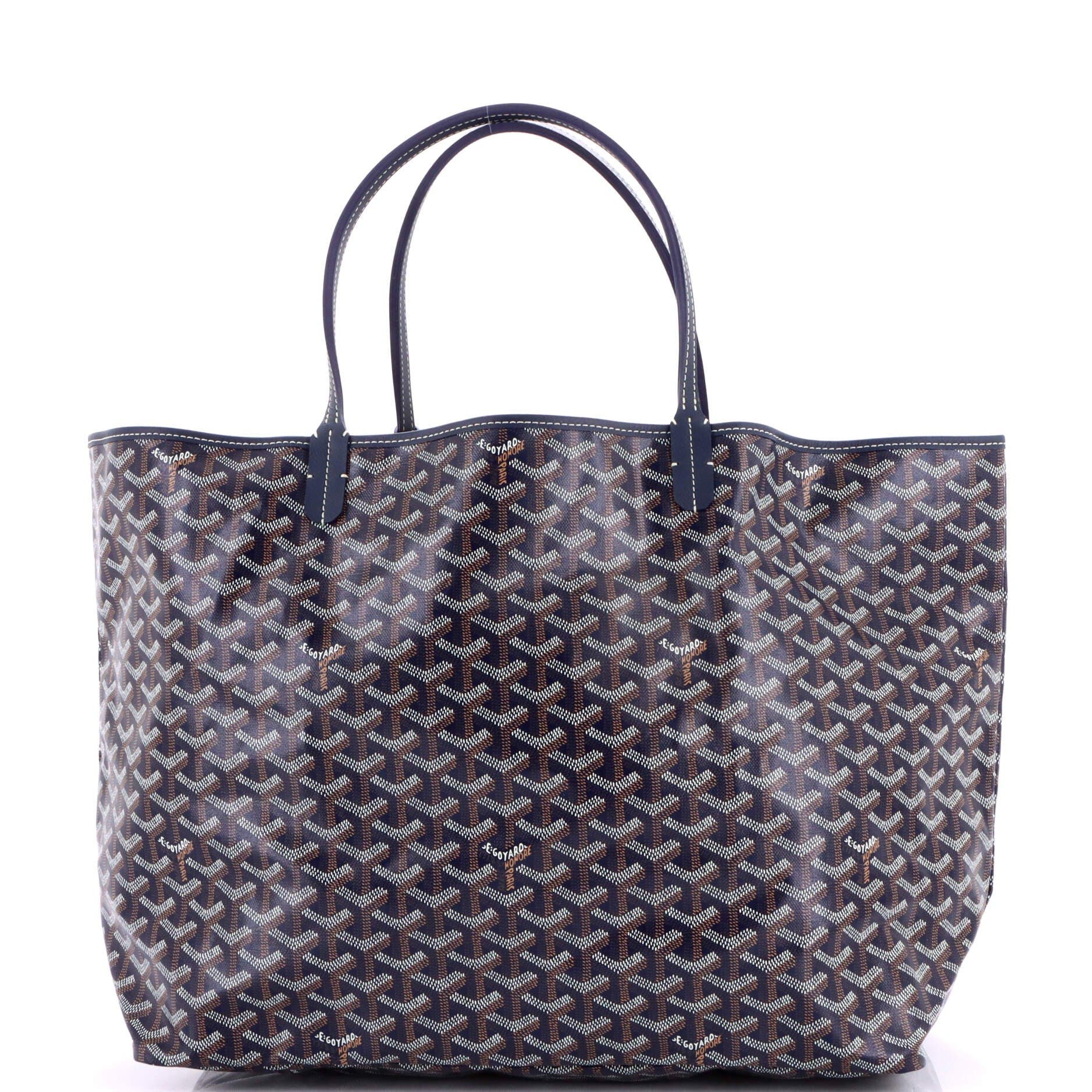 Pre-Owned Goyard Saint Louis Tote Coated Canvas GM, Main, color, Blue