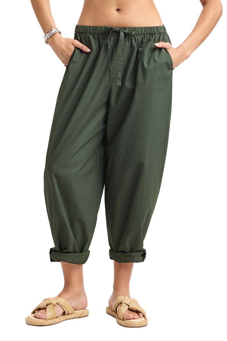 Parker Organic Cotton Cuff Cover-Up Pants, Main, color, GREEN
