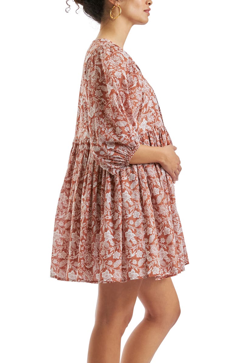 Ripe Maternity Cali Nursing Dress, Alternate, color, Amber / White