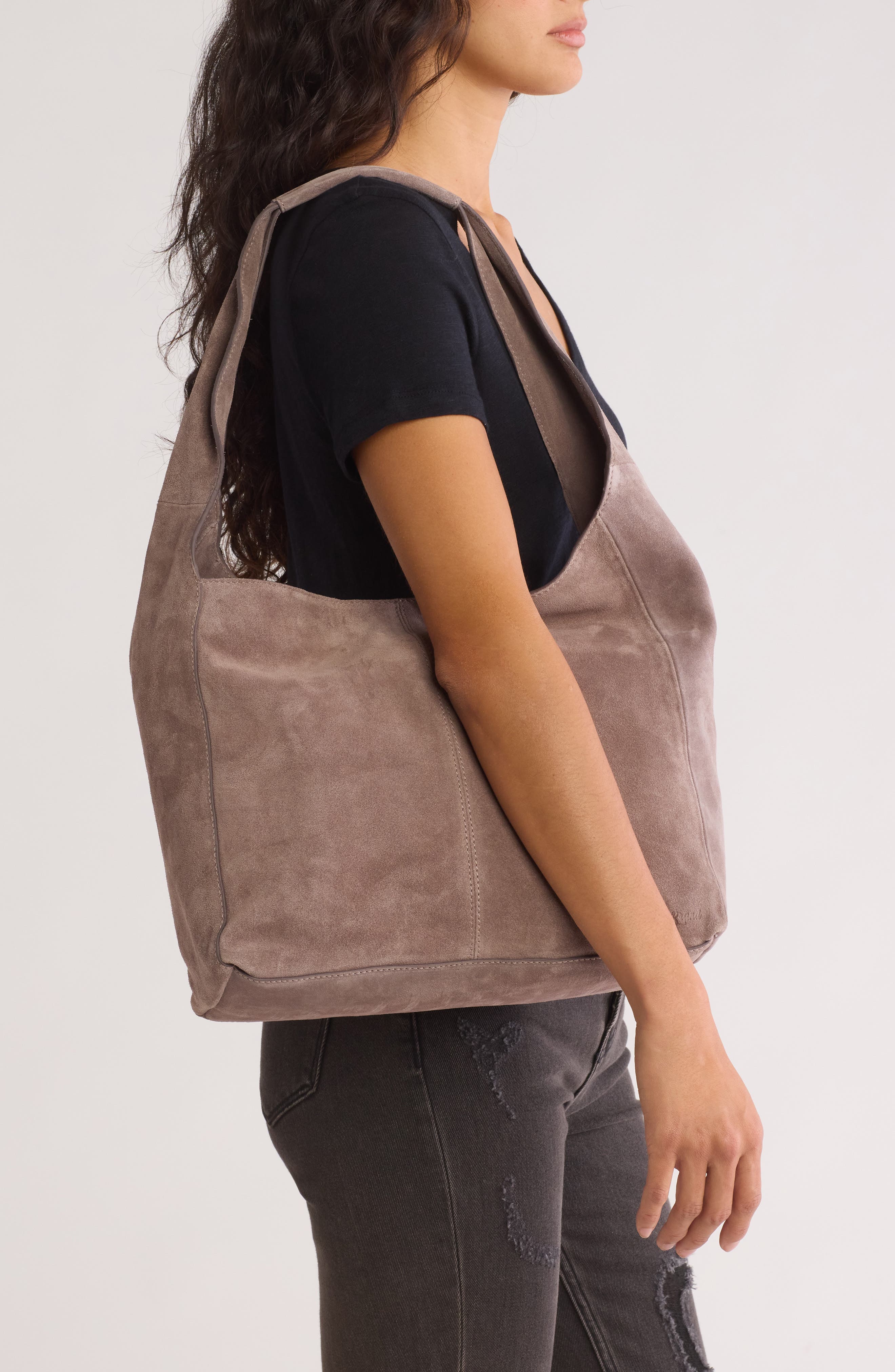 Lucky Brand Clem Suede Hobo Bag, Alternate, color, 
