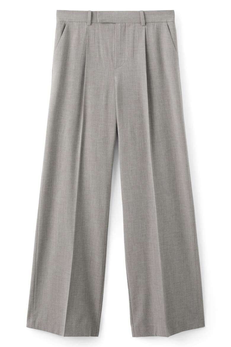 Pleated Straight Leg Pants, Alternate, color, GREY