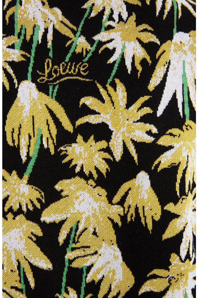 Daisy Jacquard Crop Sweater, Alternate, color, BLACK/ YELLOW