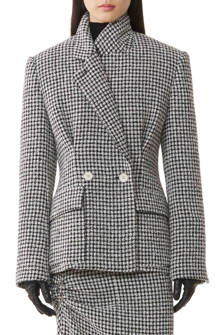 Slim-Fit Tweed Jacket, Alternate, color, Black/White