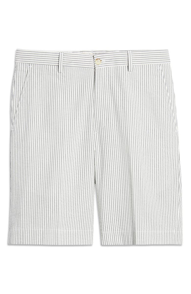 Berle Flat Front Seersucker Shorts, Alternate, color, Grey