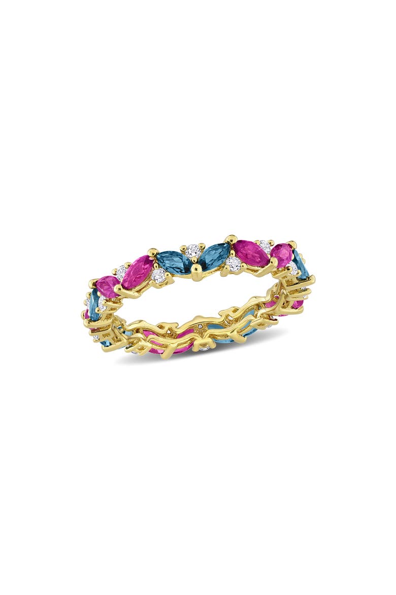 Rhodolite & London Blue Topaz Eternity Ring, Main, color, MULTI