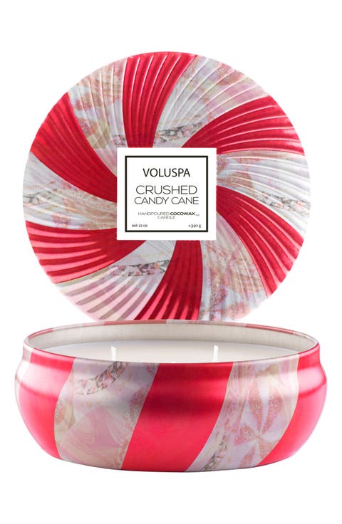 Crushed Candy Cane 3-Wick Decorative Tin Candle (Limited Edition)