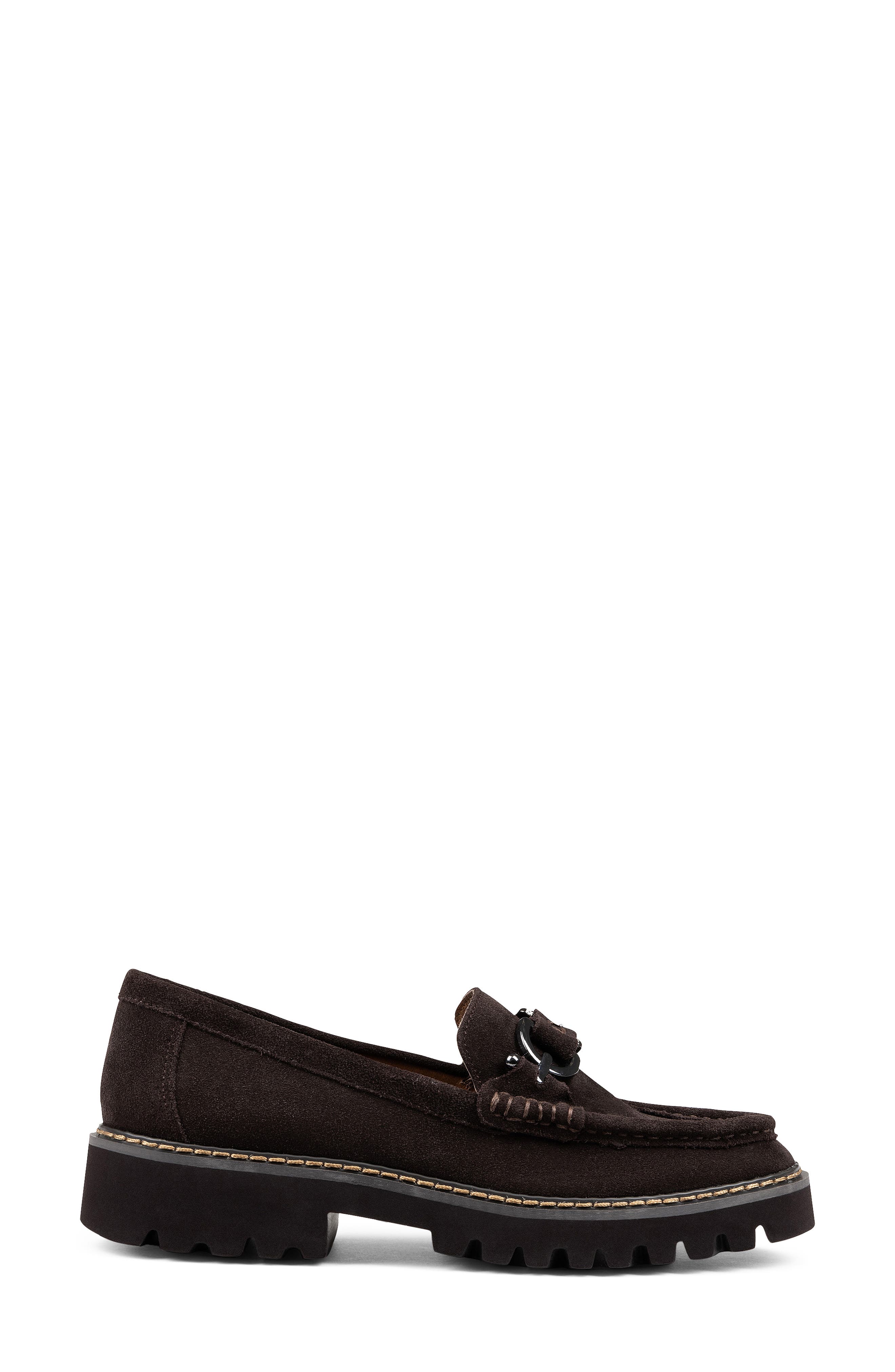 Helioci Moc Toe Loafer, Alternate, color, DARK BROWN