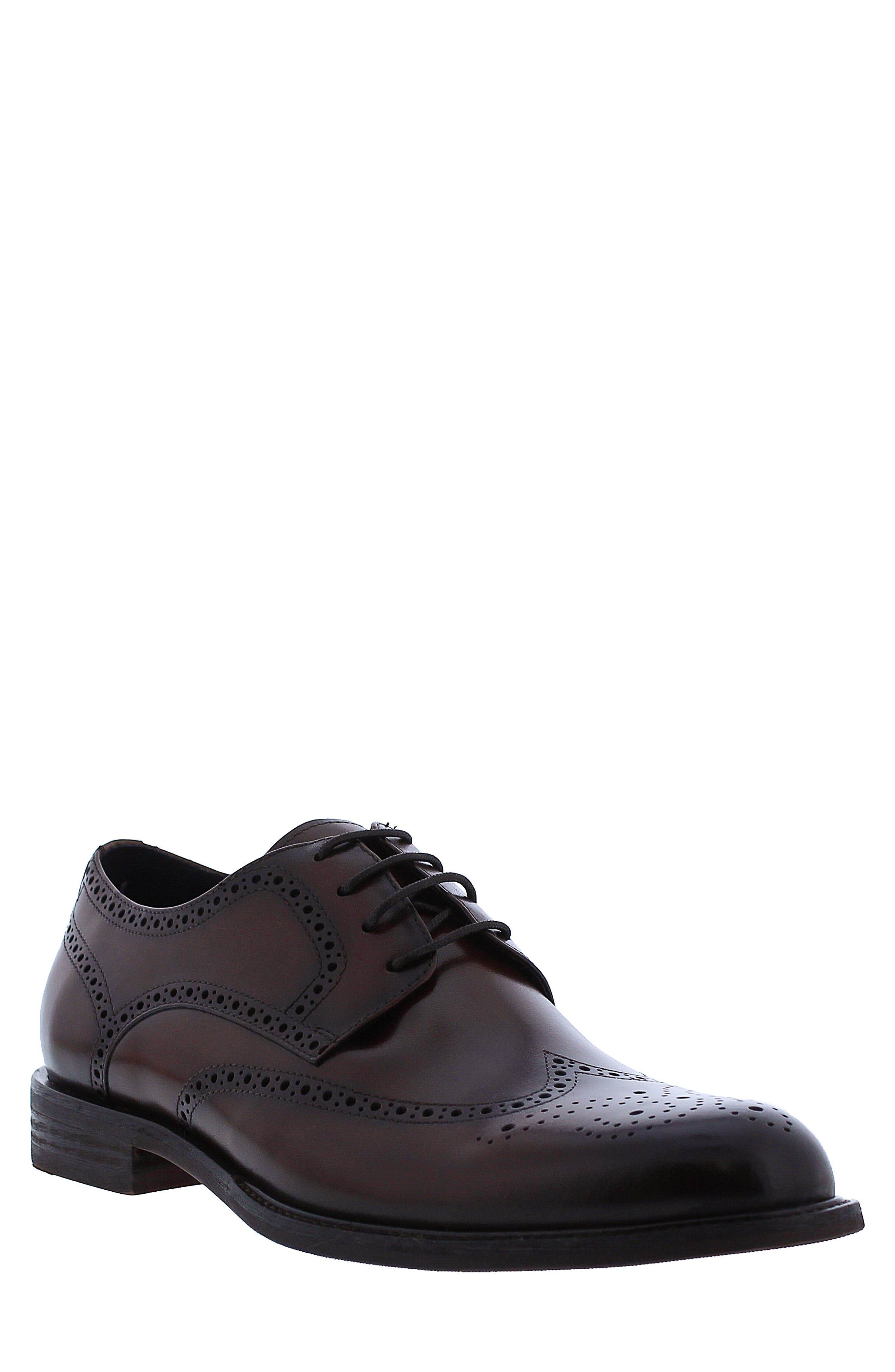 Delos Brogued Wingtip Derby, Main, color, BROWN