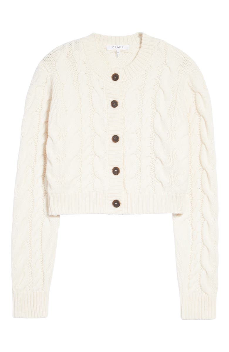 Ruffle-Trim Cable Knit Cardigan main image 1