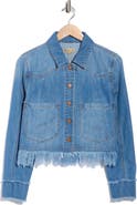 Democracy Chewed Hem Crop Denim Shacket
