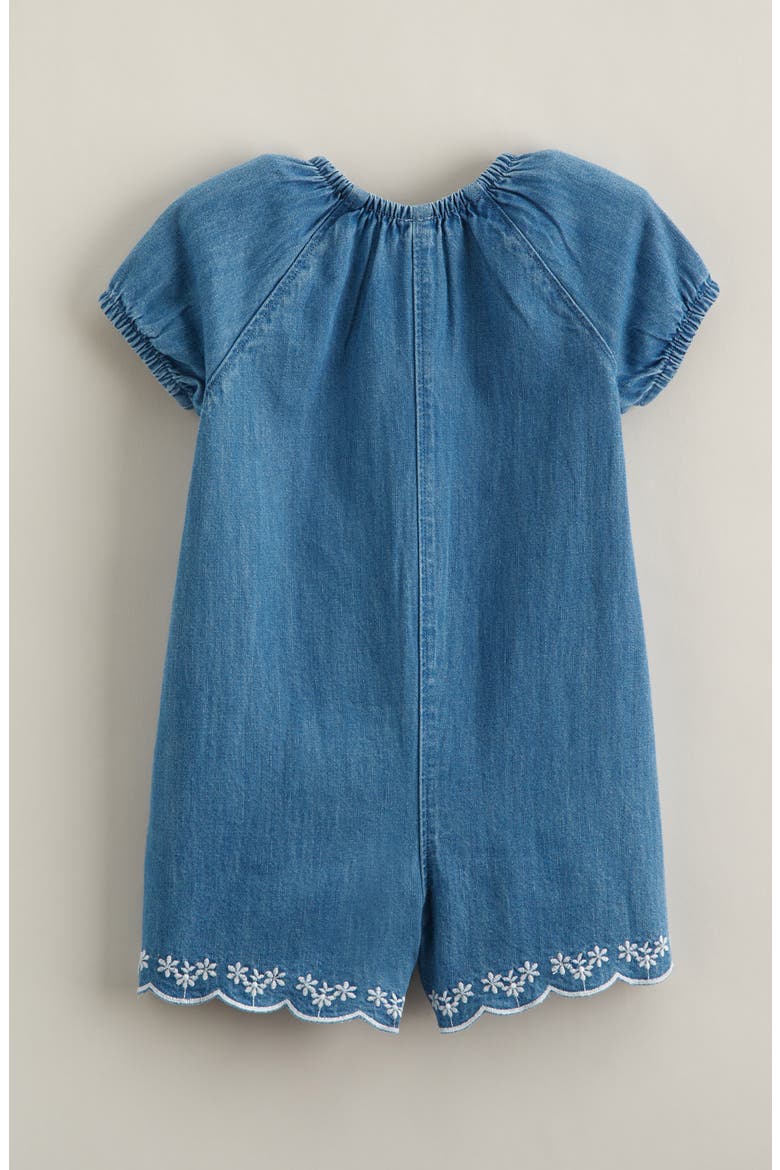 Embroidered Chambray Romper, Alternate, color, MID GEM WASH