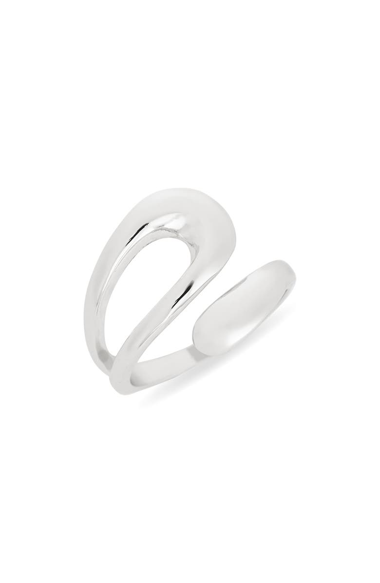 Leith Teardrop Bypass Ring, Main, color, Silver