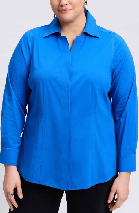Taylor Non-Iron Long Sleeve Stretch Button-Up Shirt (Plus Size)