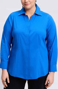 Foxcroft Taylor Non-Iron Long Sleeve Stretch Button-Up Shirt