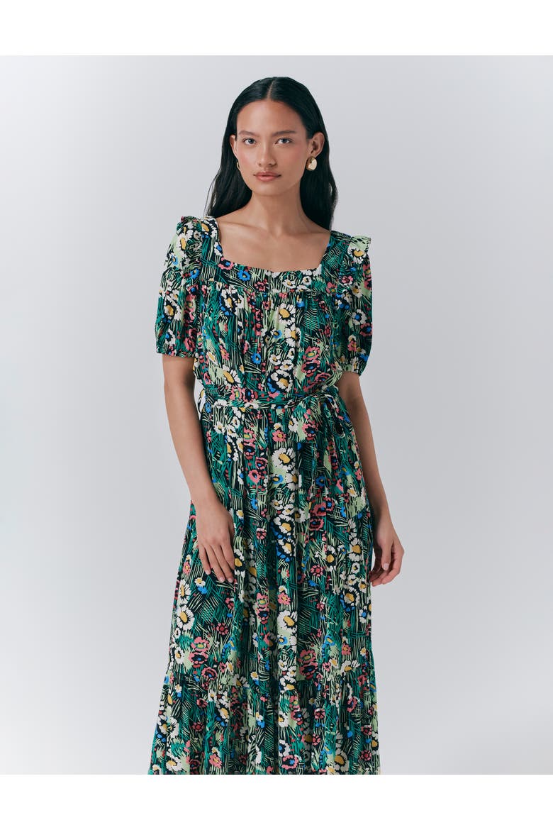 Georgia Tiered Floral Midi Dress, Alternate, color, Meadow Floral
