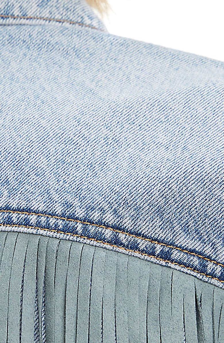 Levi's<sup>®</sup> Ex-Boyfriend Fringe Trucker Jacket, Alternate, color,