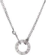 Pre-Owned Cartier 2 Diamonds Love Pendant Necklace 18K White Gold with Diamonds