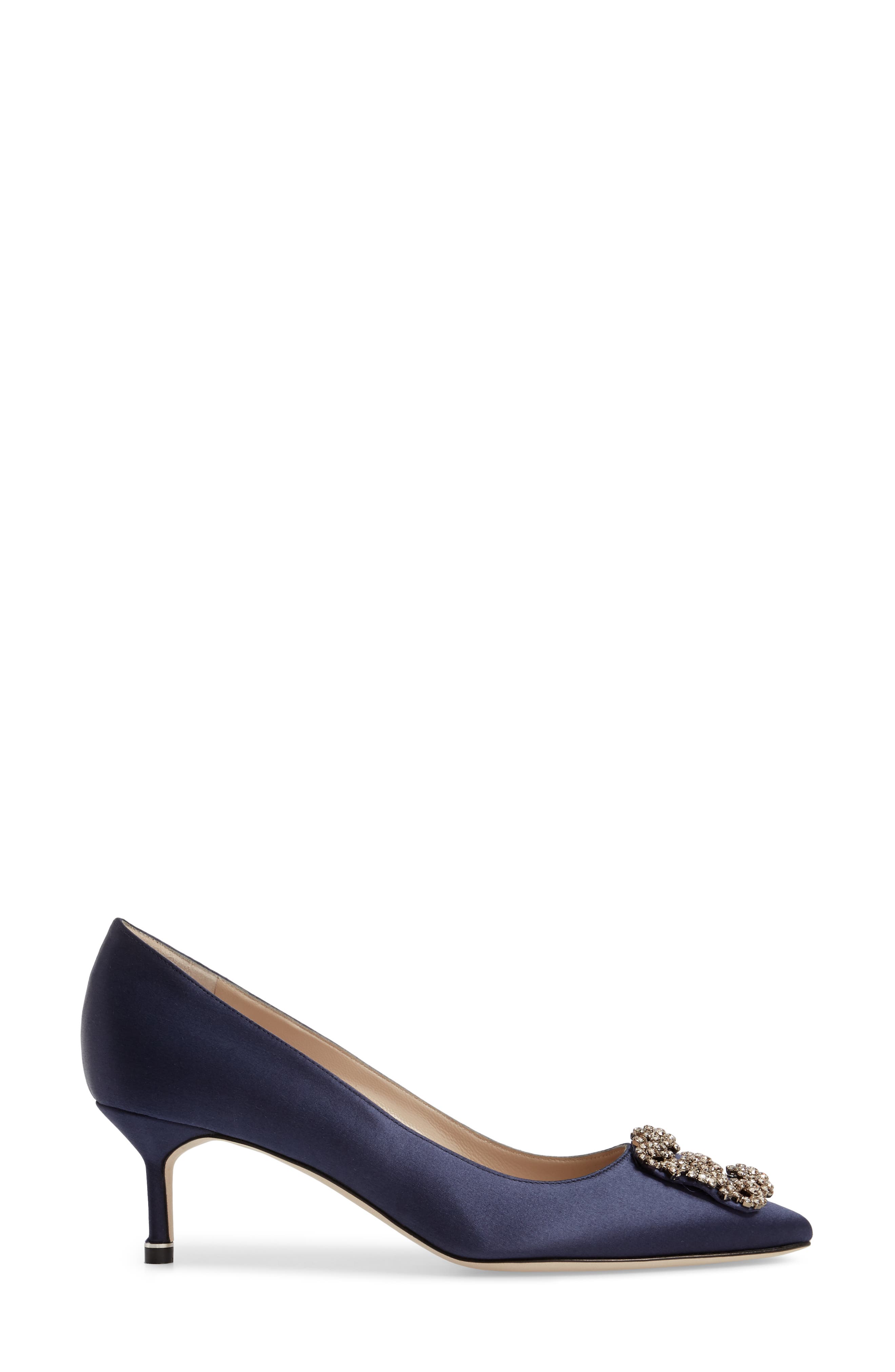 Manolo Blahnik Hangisi Crystal Embellished Pointed Toe Pump, Alternate, color, 