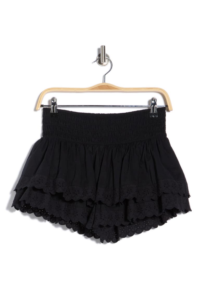 Eyelet Trim Bloomer Shorts, Alternate, color, BLACK
