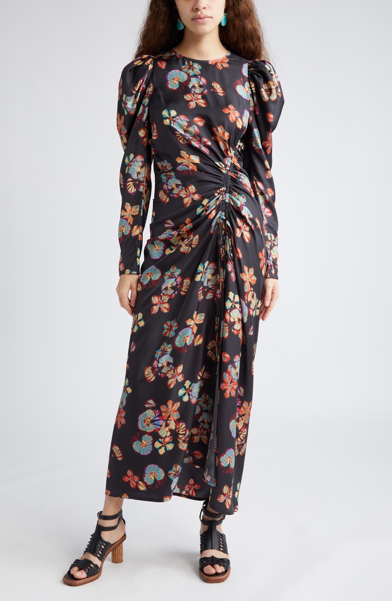 Ulla Johnson Amalie Floral Long Sleeve Silk Maxi Dress, Main, color,