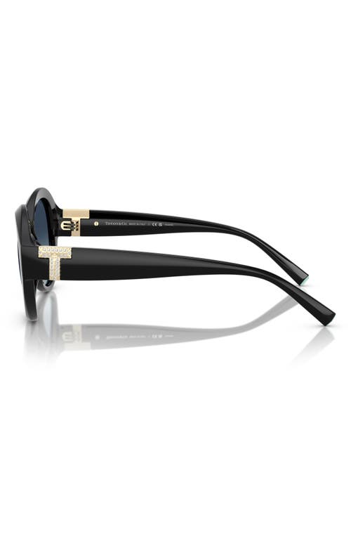 Tiffany & Co . 53mm Gradient Polarized Round Sunglasses In Black
