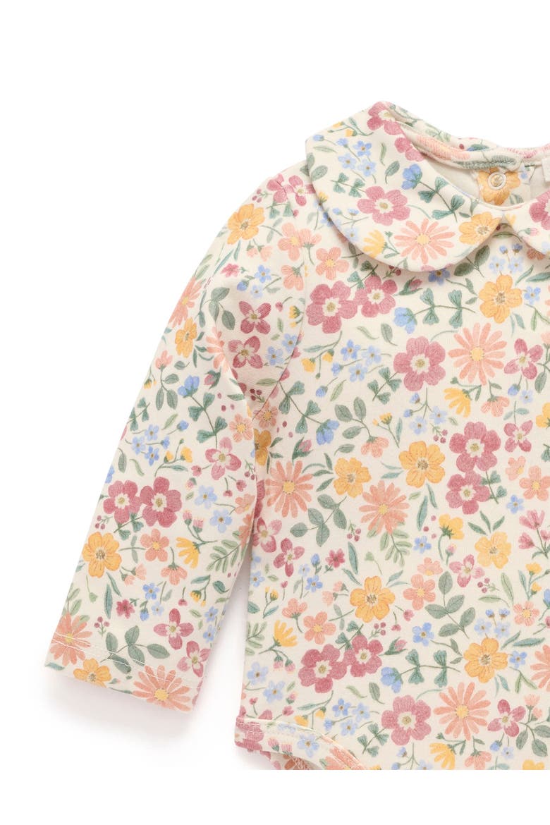 Thick Bodysuit with Collar, Alternate, color, Wild Flower Print