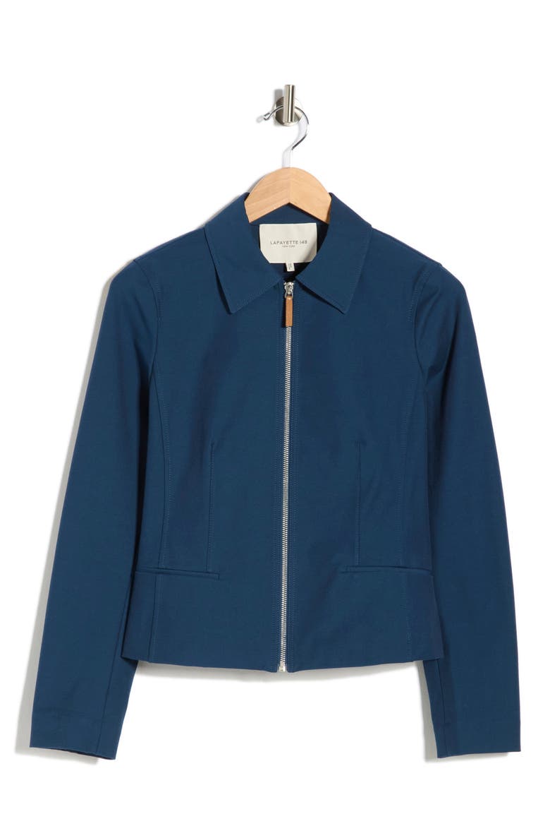 Zip Front Tailored Jacket, Alternate, color, LIDO BLUE