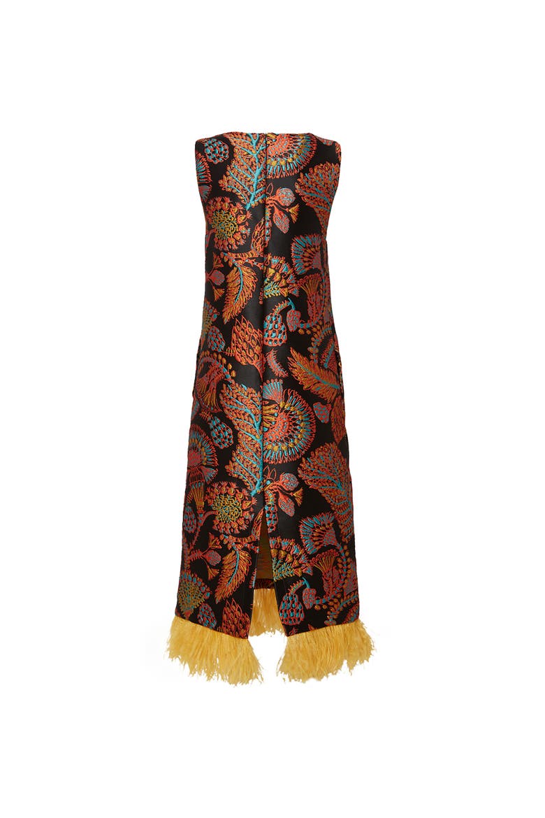 Column Dress Jacquard Sicomore Black, Alternate, color, Jacquard Sicomore Black
