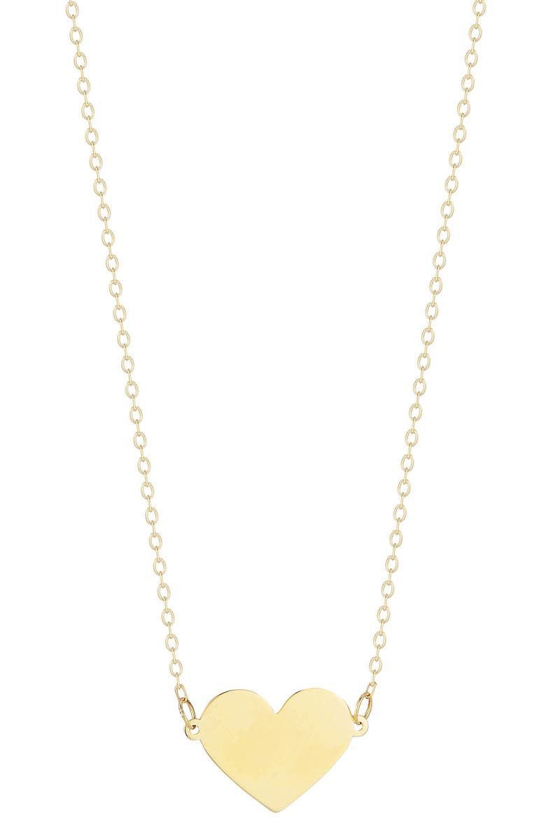 Ember Fine Jewelry 14K Yellow Gold Heart Pendant Necklace, Main, color, Gold