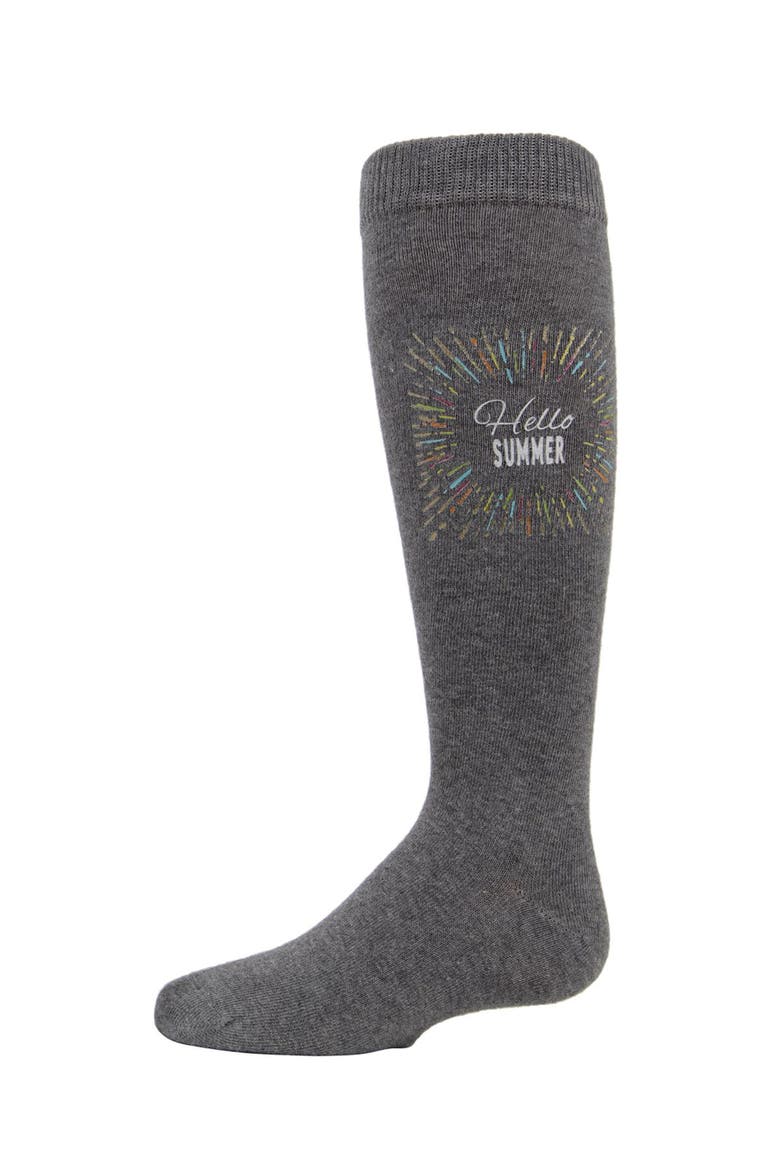 Hello Summer Knee-High Socks, Main, color, Gray