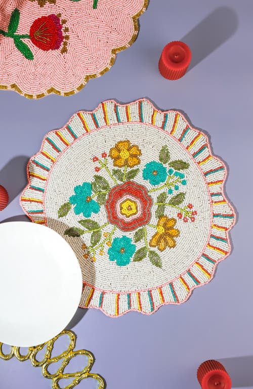 Tiramisu The Fiesta Bloom Beaded Placemat In Multi
