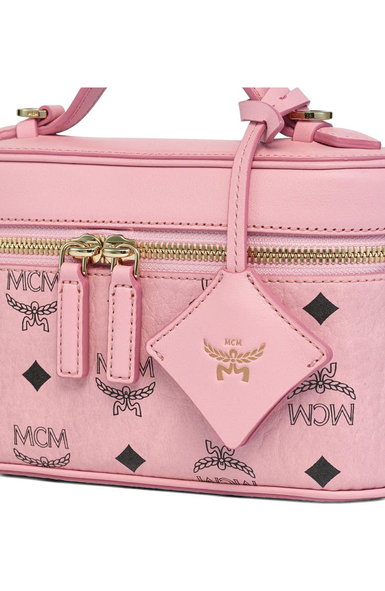 MCM Aren Vanity Case in Visetos Leather Mix, Alternate, color, Soft Pink
