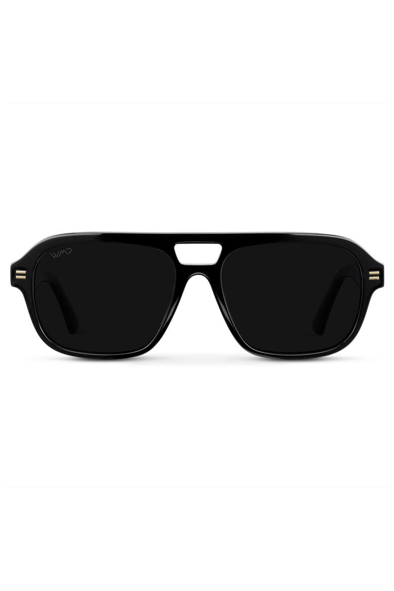 Ember - 54mm Classic Aviator Polarized Sunglasses, Main, color, Black