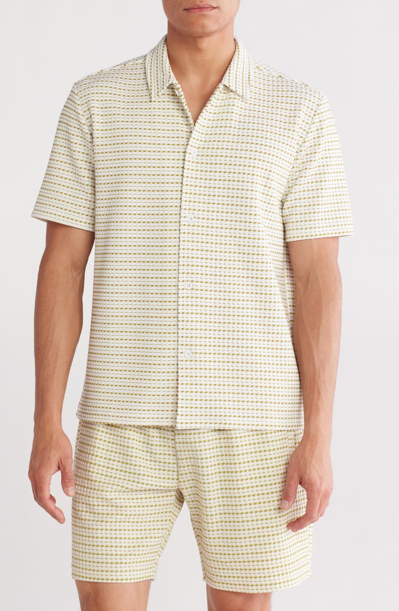 FLEECE FACTORY Sphere Short Sleeve Button-Up Shirt, Main, color,