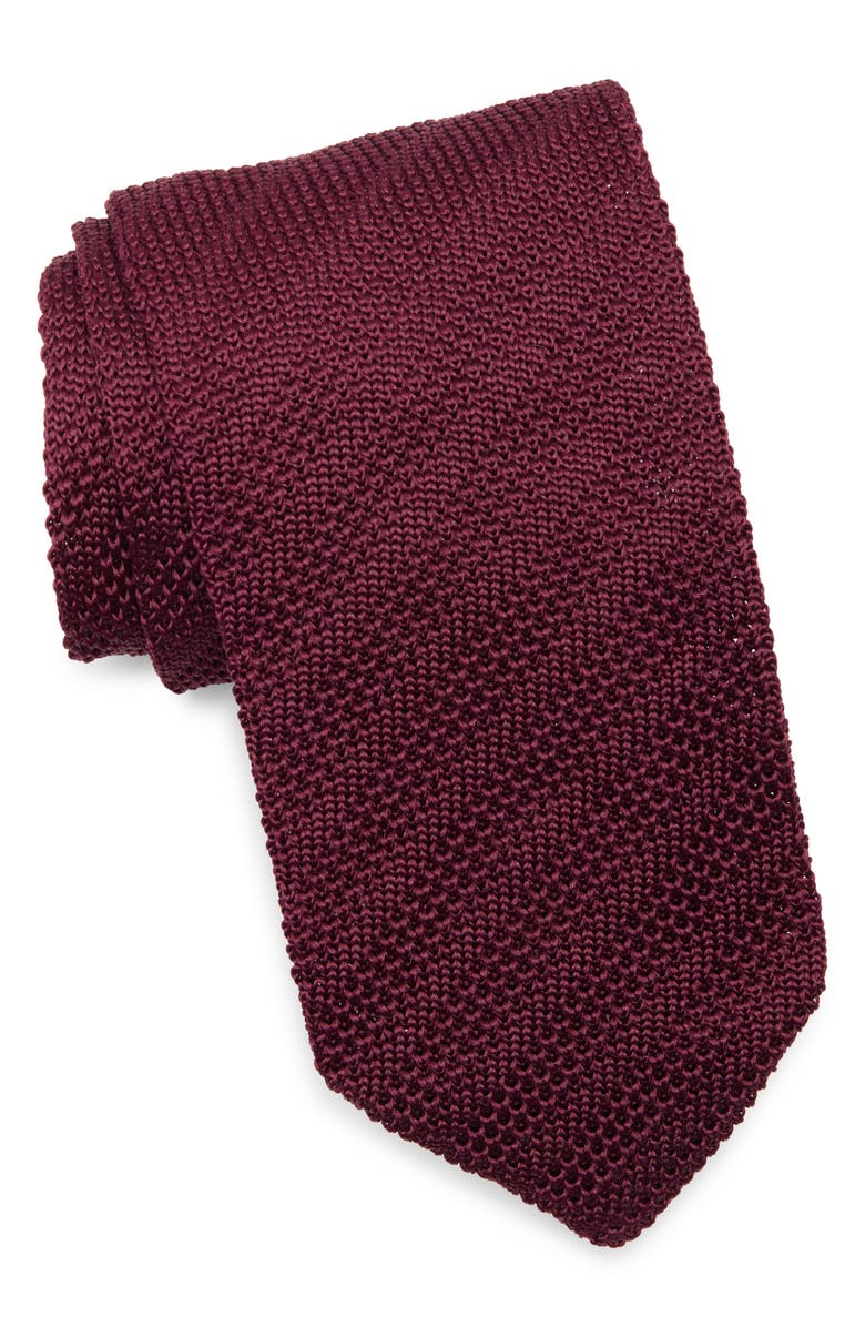 PAISLEY & GRAY Stanley Solid Knit Tie, Main, color, Malbec