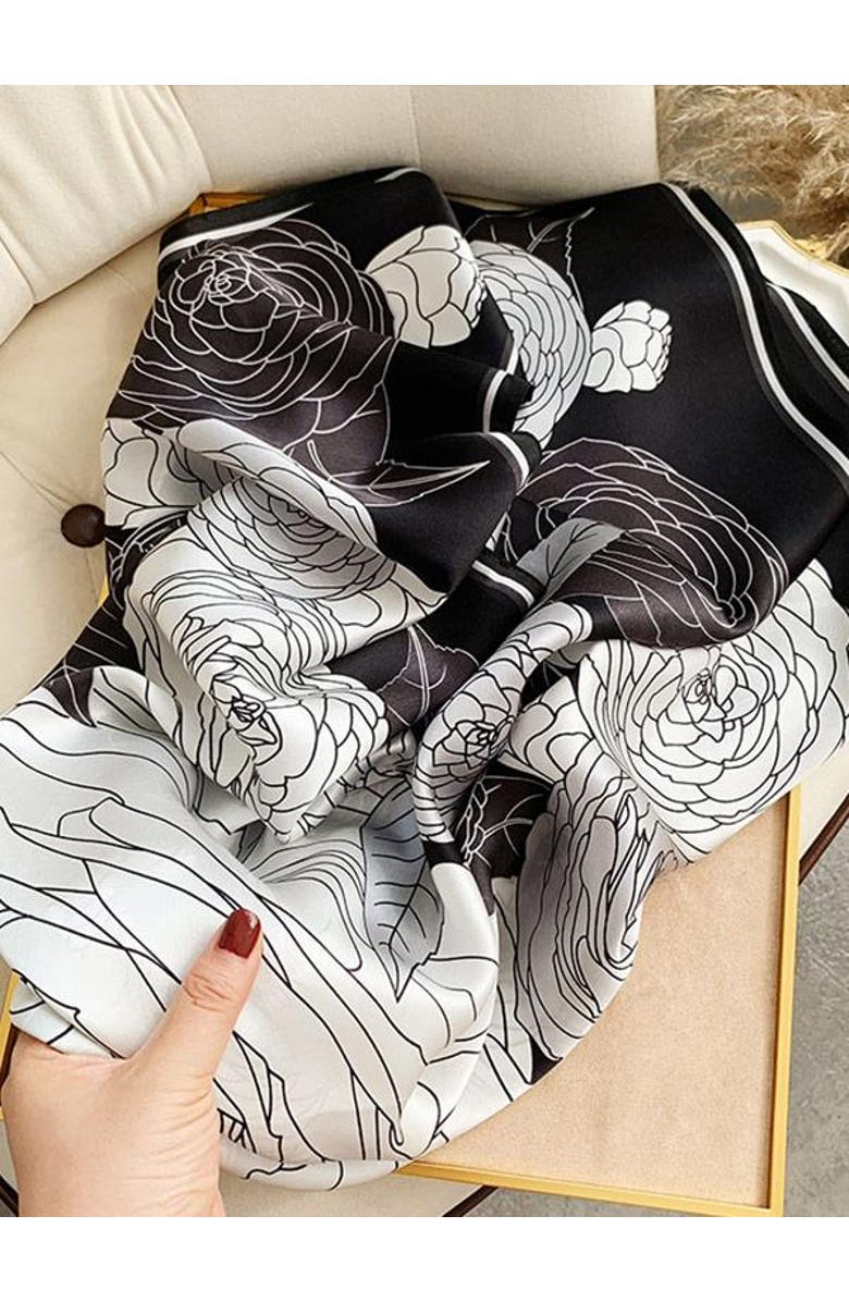 SILKSILKY Silk Square Scarf, Alternate, color, Shadow Rose