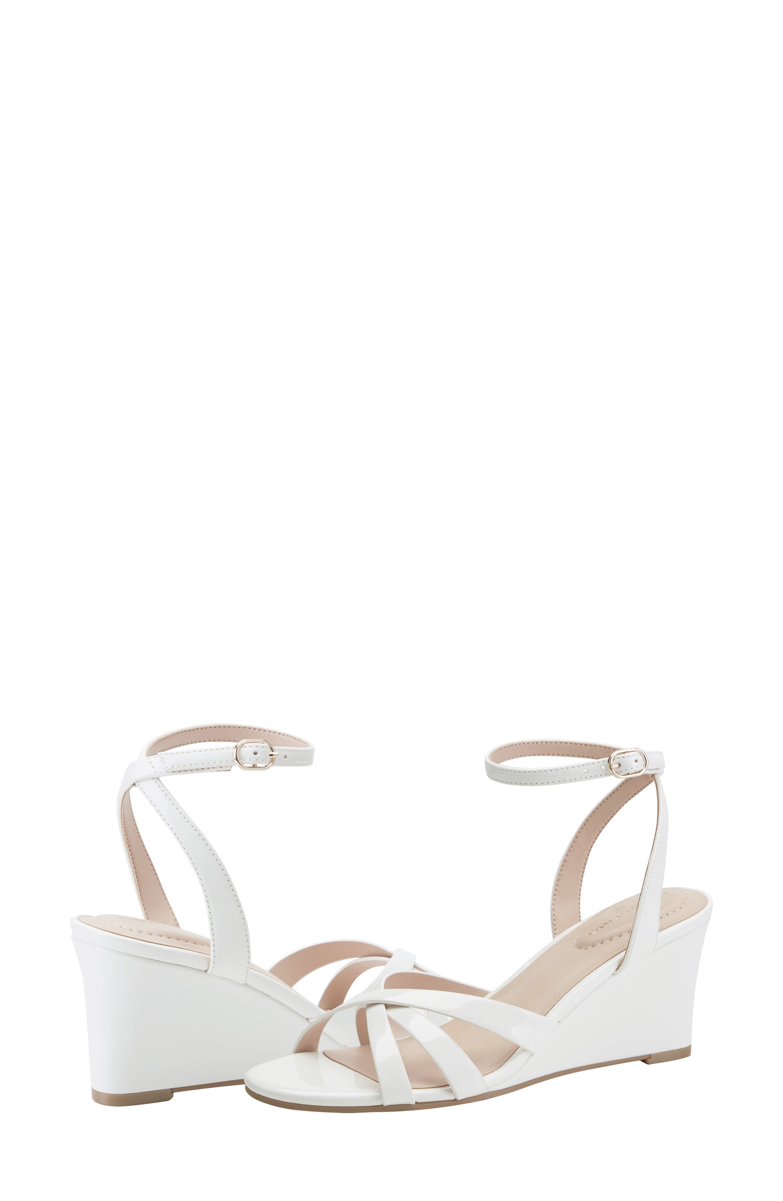 Adler Ankle Strap Wedge Sandal, Alternate, color, WHITE